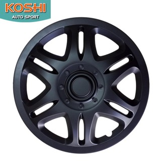 Koshi wheel cover ฝาครอบกระทะล้อ 15 นิ้ว ลาย 5042BP สีดำ ใส่Revoไม่ได้ (4ฝา/ชุด)