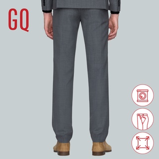 GQ Essential Pants กางเกงทำงานผ้าเย็นเนื้อละเอียด ทรงสลิม รุ่น Cool Wool Blend สีเทา