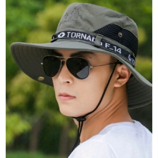 พร้อมส่ง หมวกบักเก็ตเดินป่ามีสายคล้อง (Bucket hat) หมวกเดินป่า มีสาย หมวกบักเก็ตเดินป่า