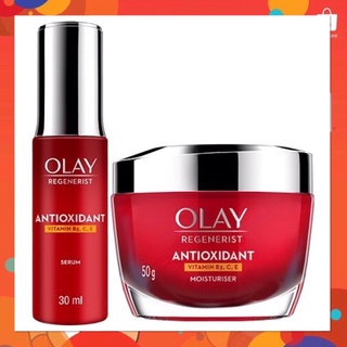 Olay Antioxidant โอเลย์​ แอนตี้ออกซิแดนท์ Vitamin B3, C, E ครีมทาหน้า​ 50 g / เซรั่ม 30ml