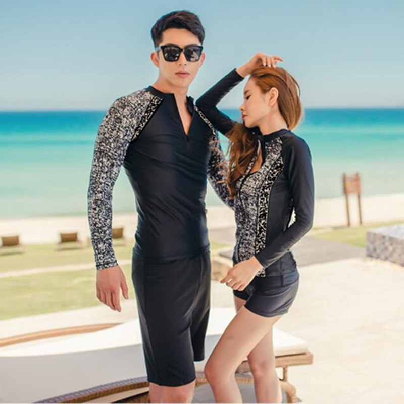 **ลดล้างสต็อค** ( M-XXL)ชุดว่ายน้ำคู่รัก ผู้ชาย เซ็ต 2 ชิ้น ผู้หญิง เซ็ต 3 ชิ้น  #2702