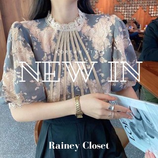 Rainey Closet - เสื้อลูกไม้คอกลม แขนพองๆ มีซับในเนื้อนิ่มเกรดพรีเมียมเสื้อลูกไม้สไตล์ลูกคุณ สไตล์โคเรีย เสื้อลูกไม้ไฮโซ