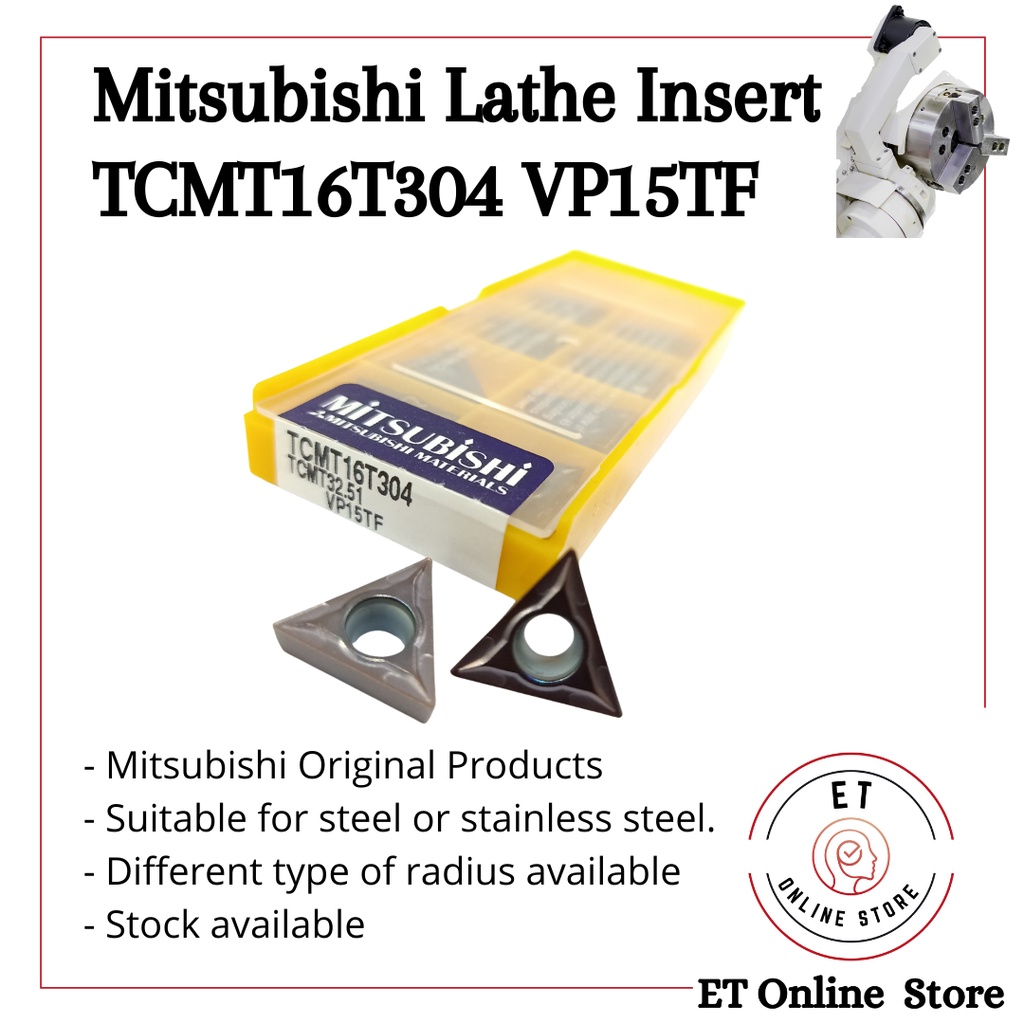 Tcmt16t304, TCMT16T308 VP15TF, Mitsubishi Turning Insert, 10 ชิ้นต่อกล่อง