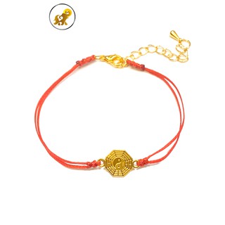 [PCGOLD] สร้อยข้อมือเชือกแดง ยันต์โป๊ยก่วย หนัก 0.2 กรัม ทองคำแท้99.99% มีใบรับประกัน