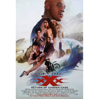 โปสเตอร์ หนัง ทริปเปิ้ลเอ็กซ์ ทลายแผนยึดโลก xXx Return of Xander Cage 2017 POSTER 24”x35” Inch Vin Diesel Donnie Yen