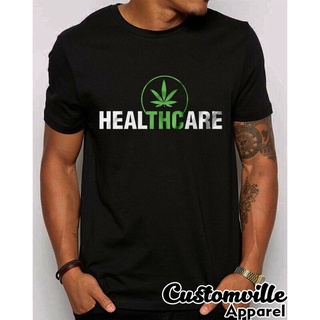 เสื้อยืดครอปGILDAN Healthcare Thc Heal เสื้อยืดลําลอง แขนสั้น พิมพ์ลาย Marijuana สําหรับผู้ชาย การ์ดผ้าฝ้าย 100% ลาย Wee