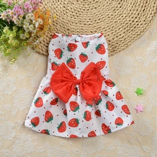 Summer 5Colors Pet Floral Skirt with Bow Tie Design for Cat Supply