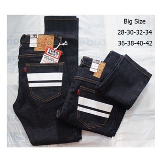 กางเกงยีนส์ผู้ชาย ขาเดฟยืด กระเป๋าหลังคาดขาว เป้าชิป size28-36