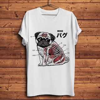 ขายดี!Yakuza เสื้อยืดลําลอง แขนสั้น พิมพ์ลายอะนิเมะ Pug Anatomy สีขาว สไตล์ญี่ปุ่น แนวสตรีท สําหรับผู้ชาย และผู้หญิงS-5X