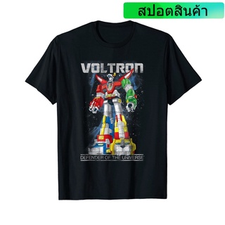 เสื้อยืดคอกลมผ้าฝ้ายพิมพ์ลายกราฟฟิก Voltron Retro Defender แฟชั่นสําหรับผู้ชาย