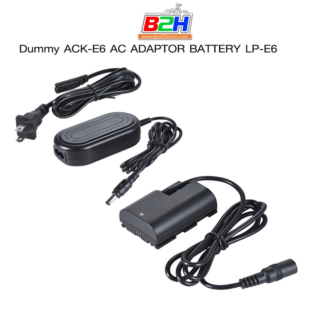 Dummy Battery ACK-E6 AC Adapter Battery LP-E6 for Canon 5DS 5DIV 7DII 80D แบตดัมมี่