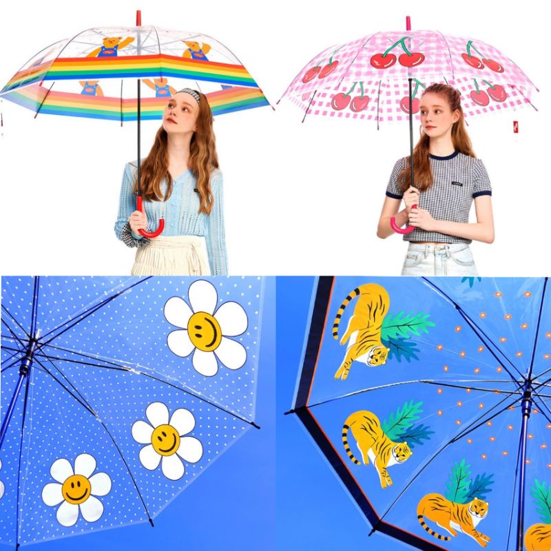 ( พร้อมส่ง ) Wiggle Wiggle Bubble Umbrella ร่มใสกันฝน หน้าร้อนถ่ายรูปคือสวย มี 12 ลาย