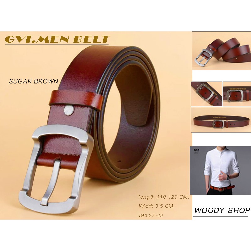เข็มขัด เข็มขัดหนังผู้ชาย 🔻GVI BELT FOR MEN🔻หัวเหล็กอัลลอยด์-ไม่เป็นสนิม🔷มีของพร้อมส่ง✅