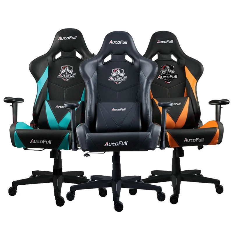 Autofull AF-808 Gaming Chair เก้าอี้เกมมิ่ง (รับประกันช่วงล่าง 3 ปี) - ดำ/เขียว/ส้ม
