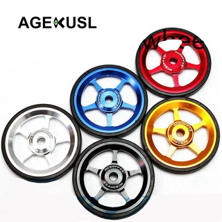 Aceffix จักรยาน Easywheel ลูกกลิ้งง่ายสำหรับจักรยานพับ เจาะล้อลูกกลิ้ง CNC อลูมิเนียม 60 มม. 1 คู่