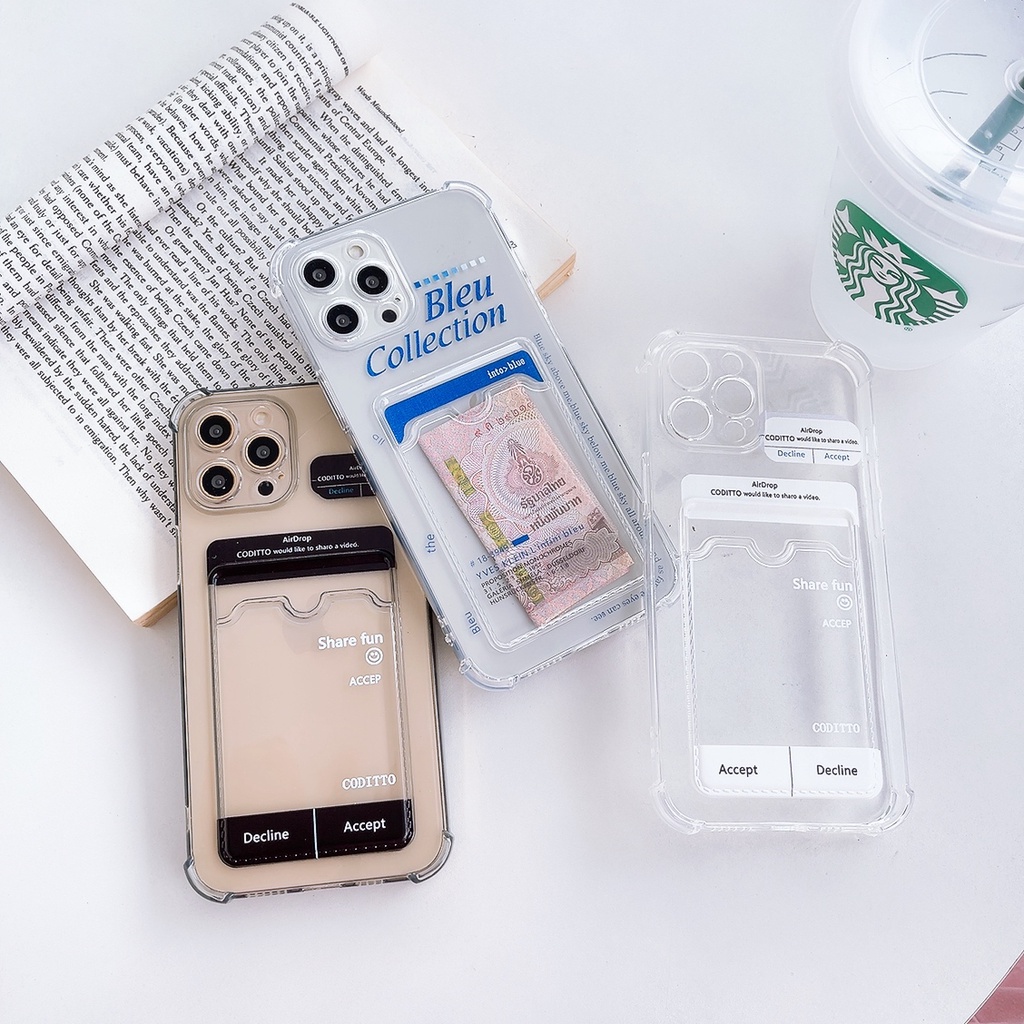 พร้อมส่ง เคสใสใส่บัตร รุ่นi6 i7 i8 6plus 7plus 8plus x xr xmax i11 11pro 11promax i12 12pro 12promax