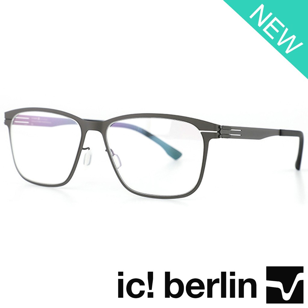 Ic Berlin แว่นตา รุ่น 035 C-2 สีเทา กรอบเต็ม ขาข้อต่อ วัสดุ สแตนเลส สตีล กรอบแว่นตา frame Eyeglass E