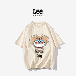 [S-5XL]Leefalle เสื้อยืดแขนสั้นลําลอง ผ้าฝ้าย พิมพ์ลายการ์ตูน เข้ากับทุกการแต่งกาย แฟชั่นฤดูร้อน สําหรับคู่รัก