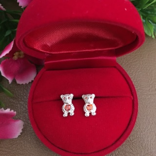 Cute bear stud earring Kids earring 92.5% silver