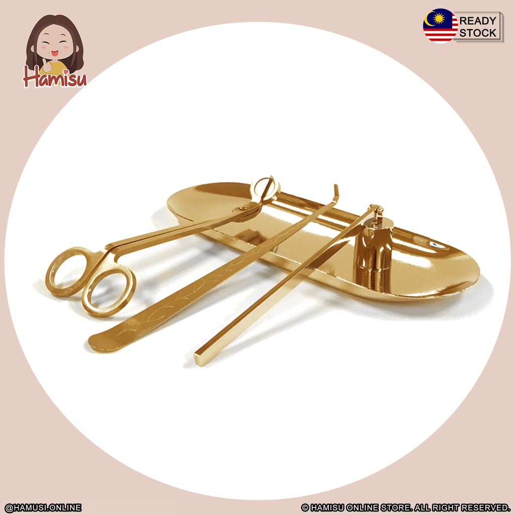 Candle Wick Trimmer Set 4 in 1 Candle Care Accessory Set Candle Dipper Candle Snuffer Extinguisher C