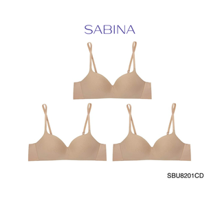 Sabina เสื้อชั้นใน Seamless Fit (Set 3 ชิ้น) (ไม่มีโครง) รุ่น Pretty Republic รหัส SBU8201CD  สีเนื้อเข้ม