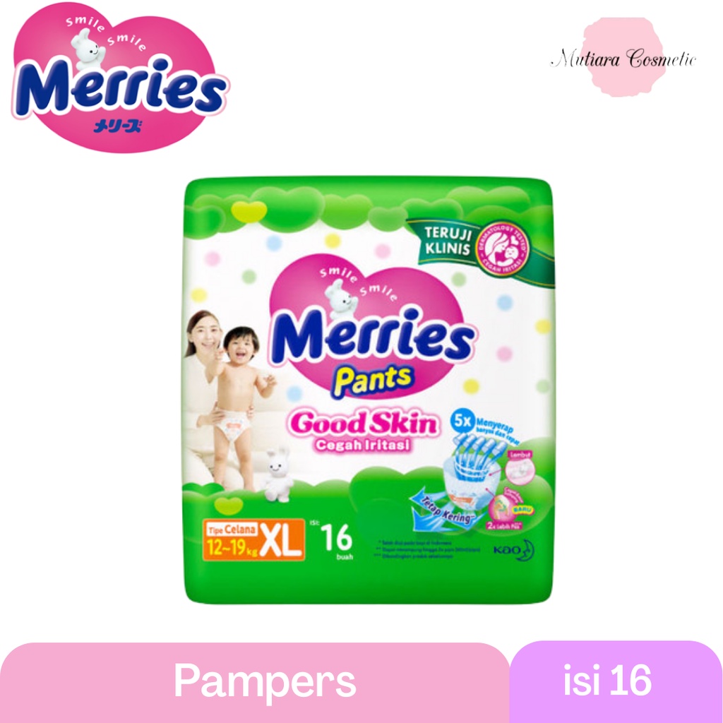 Merries Pants Good Skin ป้องกันระคายเคือง XL บรรจุ 16 | Pampers