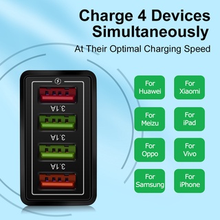 Fast Charging Adapter USB QC 3.0 3.1A 4USB หัวชาร์จ หัวชาร์จมือถือชาร์จได้ 4 พอร์