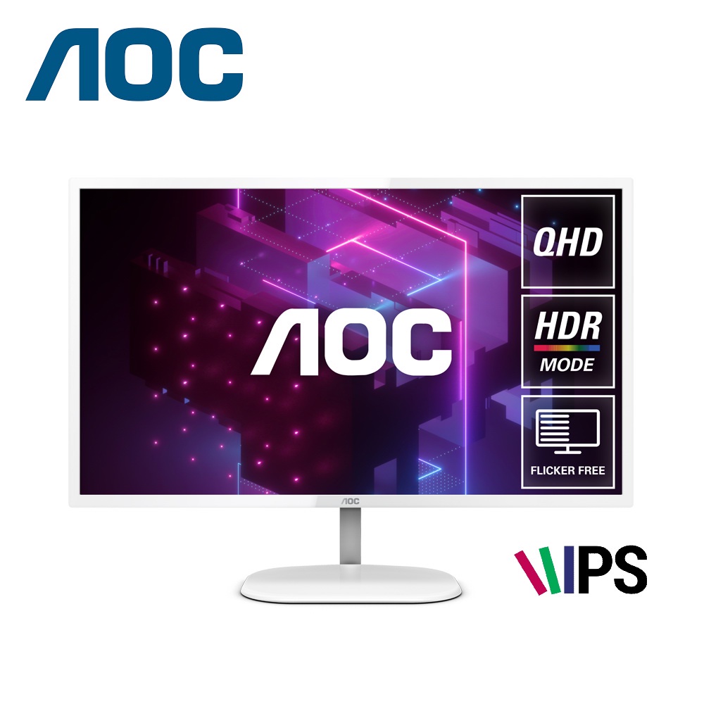 AOC Q32V3S/WS 31.5" QHD IPS Panel, 75hz, Low Blue Mode, Flicker Free, QHD Monitor - รับประกัน 3 ปี