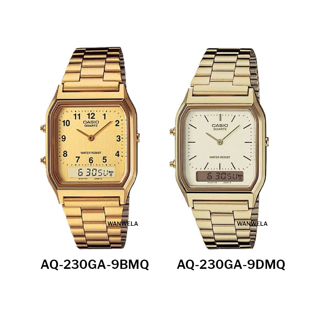นาฬิกาผู้หญิง นาฬิกาคู่ [ใส่โค้ดลดเพิ่ม] ของแท้ นาฬิกาข้อมือ Casio รุ่น AQ-230