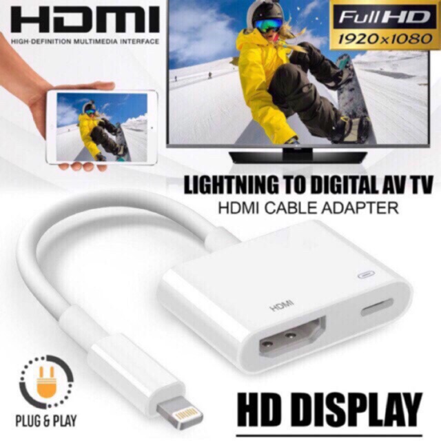 HDMI Anycast ◈สายHDMI สำหลับ Iphone เวอร์ชั่นใหม่ล่าสุด L8 1080P HD Lightning To HD Wired TV Display Dongle For Iphone✴
