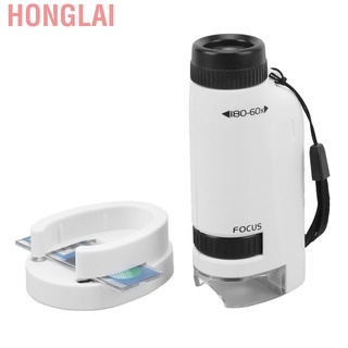 Honglai 2211 Small Handheld Round Handle Microscope 60X to 120X Mini Pocket with LED Light