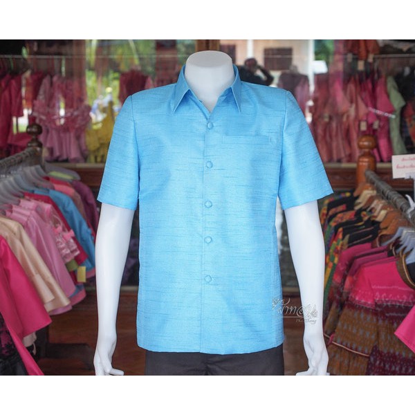 เสื้อสูทไหมญี่ปุ่น สีฟ้า