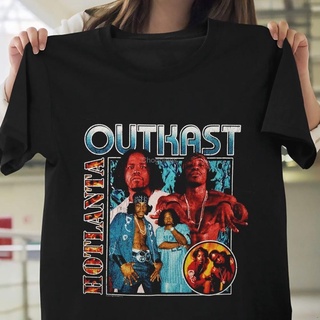 แขนสั้นcrew neckOutkast Hotlanta เสื้อยืดลําลอง แขนสั้น คอกลม พิมพ์ลายวง Outkast สไตล์ฮิปฮอป สําหรับผู้ชาย ไซซ์ S 5XlS-X