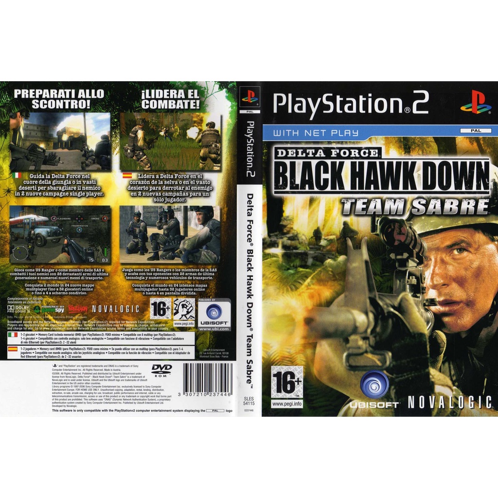 แผ่นเกมส์ PS2 Delta Force Black Hawk Down Team Sabre คุณภาพ ส่งไว (DVD)