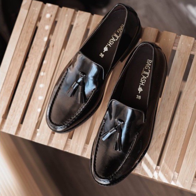Tassel loafer all black semi premium พร้อมส่ง