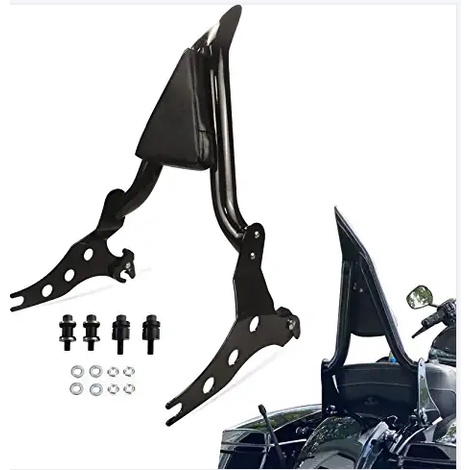 สีดํา Sissy Bar, ที่ถอดออกได้พนักพิงผู้โดยสารด้านหลัง Pad Fit สําหรับ Harley Fat Boy FLFBS 2018-2022