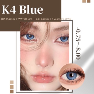 Uyaai คอนแทคเลนส์ 1 ชิ้น สําหรับคอนแทคเลนส์ K4 สีฟ้า -0.75~-8.00 1 สี