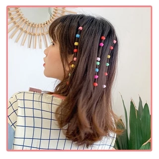Fashion ลูกปัดติดผม ตกแต่งผม สีสันสดใส ยุค 90 (10 เม็ด) พร้อมส่งจากไทย Q-30