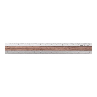 MIDORI Aluminum Wooden Ruler &lt;15cm&gt; Dark Brown (D42274006) / ไม้บรรทัดอะลูมิเนียมและไม้ Ayous สีน้ำตาลเข้ม แบรนด์ MIDORI