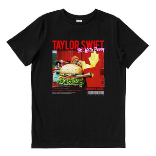 ผ้าฝ้ายคอกลมเป้าหมาย BLACK Paylor SWIFT &amp; KATY PERRY | เสื้อยืด พิมพ์ลายวงดนตรี | Unisex | เสื้อยืด พิมพ์ลายดนตรี | ป๊อป