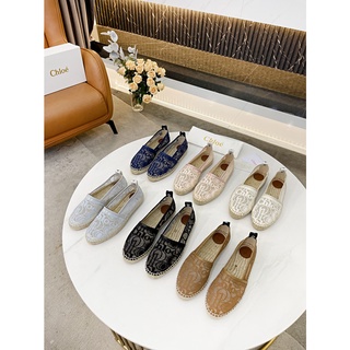 รองเท้า espadrilles งานตาข่ายผ้าลูกไม้