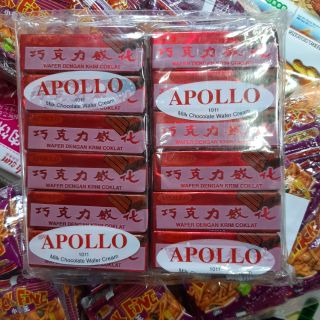 APOLLOเวเฟอร์ เคลือบช็อคโกแลต (ช็อคแดงในตำนาน)