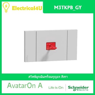 Schneider Electric M3TKPB_GY AvatarOn A สวิตซ์ฉุกเฉินพร้อมกุญแจ สีเทา