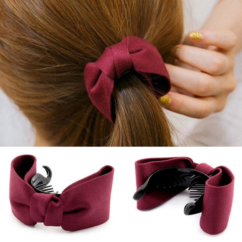 Bow Hair Bands Women Bun Head Wraps Hair Claw Ties Ponytail Holder Accessories