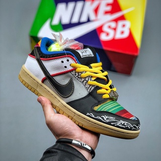 SB Dunk LOW เป็ดแมนดารินอสมมาตรเย็บสีรองเท้าสเก็ตบอร์ดแฟชั่นส้นเตี้ย