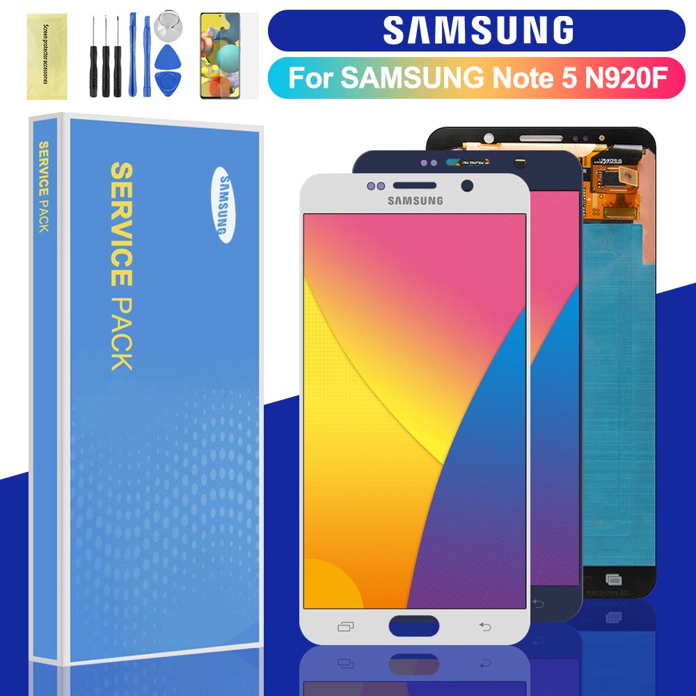 5.7''ของแท้ หน้าจอสัมผัส lcd สําหรับ SAMSUNG Galaxy Note 5 Note 5 Note5 N920A N9200 SM-N920 N920C