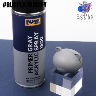 HOBBYBRO Primer Gray Acrylic Spray 1500 สเปรย์รองพื้นสีเทา ความละเอียด 1500 ขนาด 180 ml