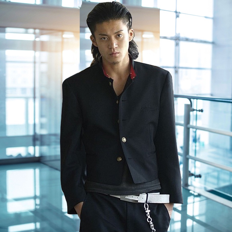 Hot Blood College Xiaoli Xunyuanzhi Lily of the Valley Clash Style Class Uniform Suit อินเทรนด์ผู้ชาย Stand-Up Collar กลาง