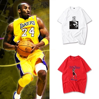 เสื้อยืดแขนสั้น ลาย Kobe Bryant No. เสื้อกีฬาแขนห้าส่วน ทรงหลวม ขนาดใหญ่ สําหรับผู้ชาย ไซซ์ 24