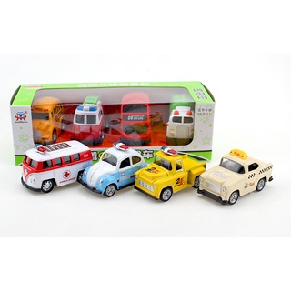 ProudNada Toys ของเล่นเด็ก โมเดล รถ 4 คัน DS TOYS DIE CAST METAL MINI DIECAST CAR NO.901-9A